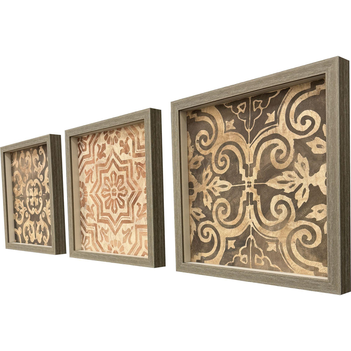 Paragon Wood Inlay II S/3 Brown 18 X 18 X 2 Wall Art