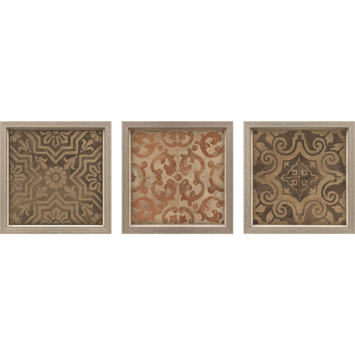 Paragon Wood Inlay I S/3 Brown 18 X 18 X 2 Wall Art