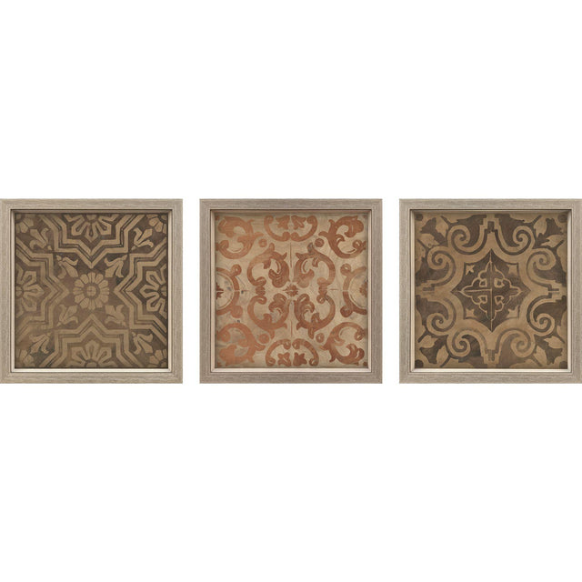 Paragon Wood Inlay I S/3 Brown 18 X 18 X 2 Wall Art