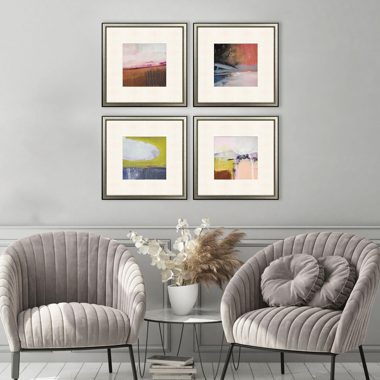 Paragon Composition in Copper S/4 Blue 20 X 20 X 1 Wall Art
