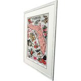 Paragon Vintage Florida Map Pink 47 X 35 X 1 Wall Art