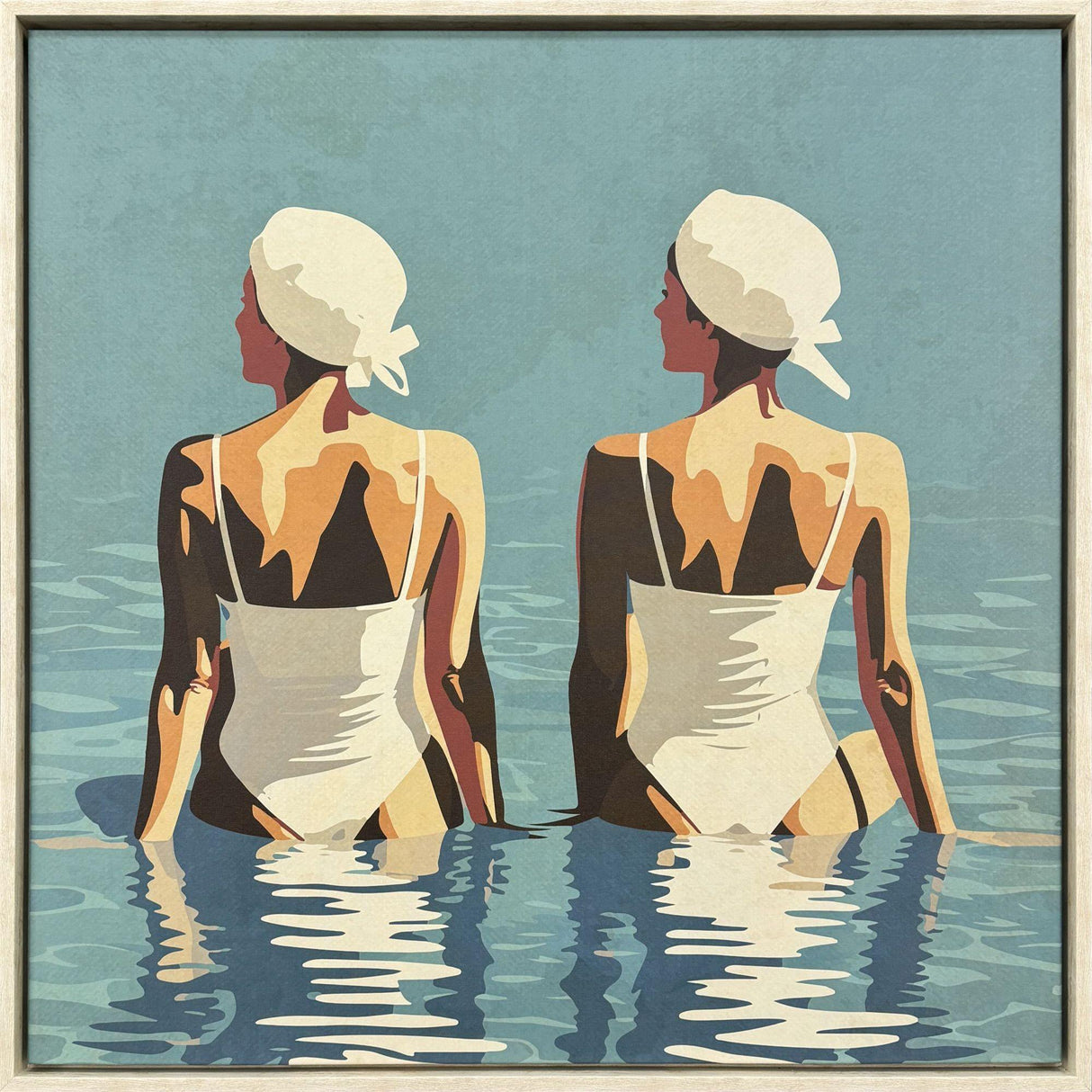 Paragon Two Friends at the Beach Turquoise 42 X 42 X 3 Wall Art