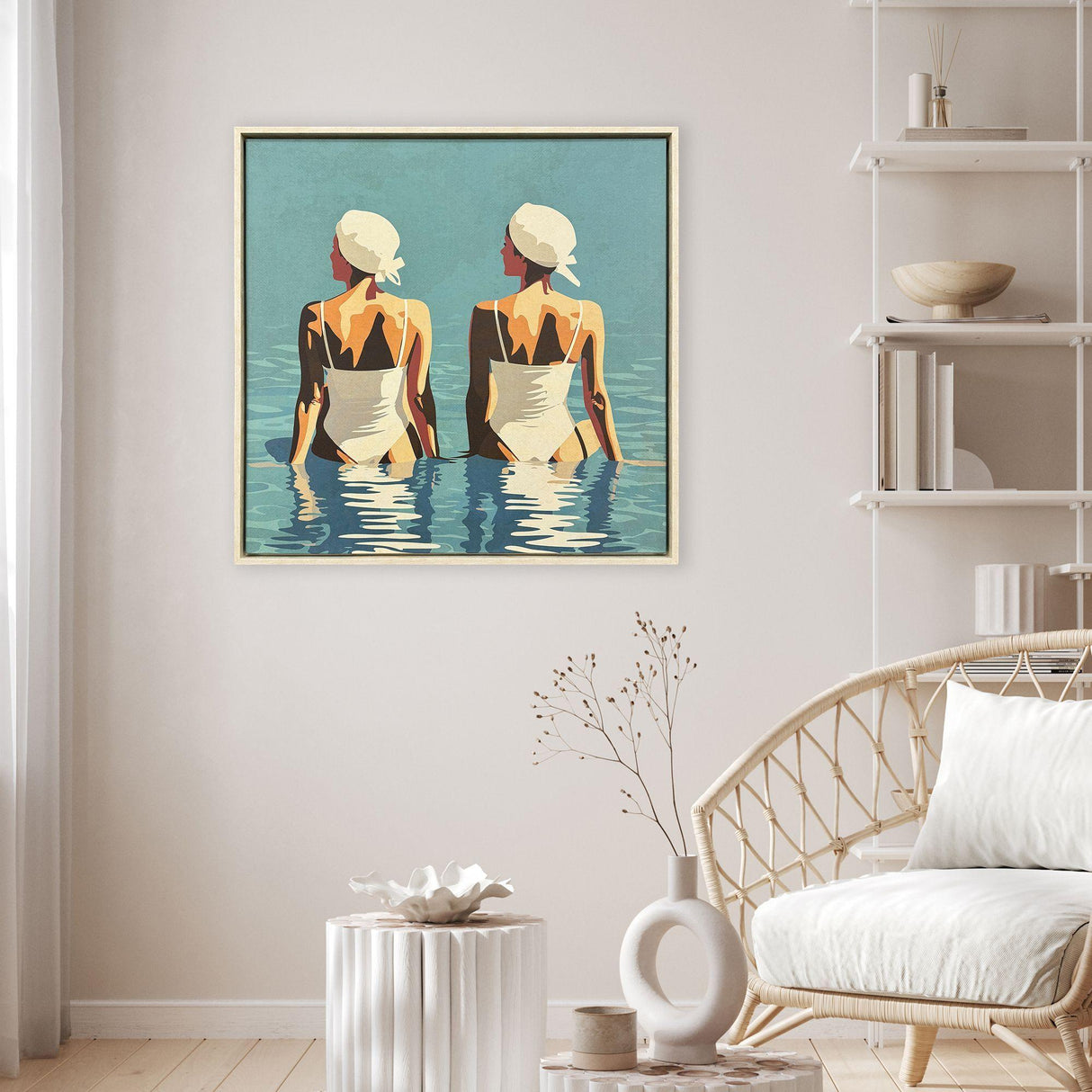 Paragon Two Friends at the Beach Turquoise 42 X 42 X 3 Wall Art