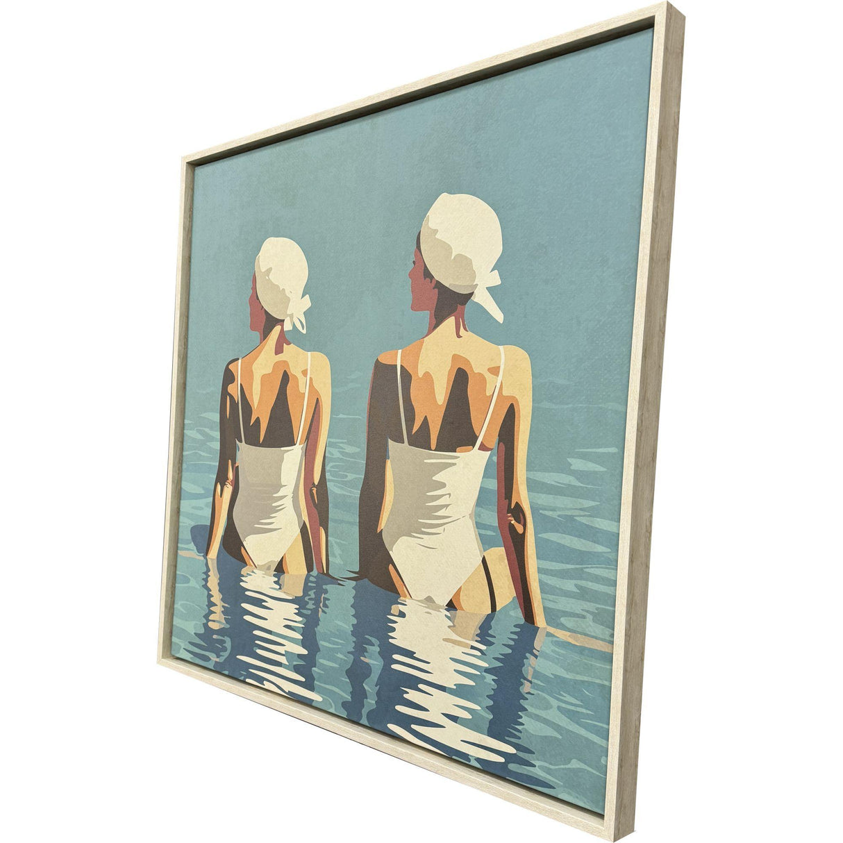 Paragon Two Friends at the Beach Turquoise 42 X 42 X 3 Wall Art