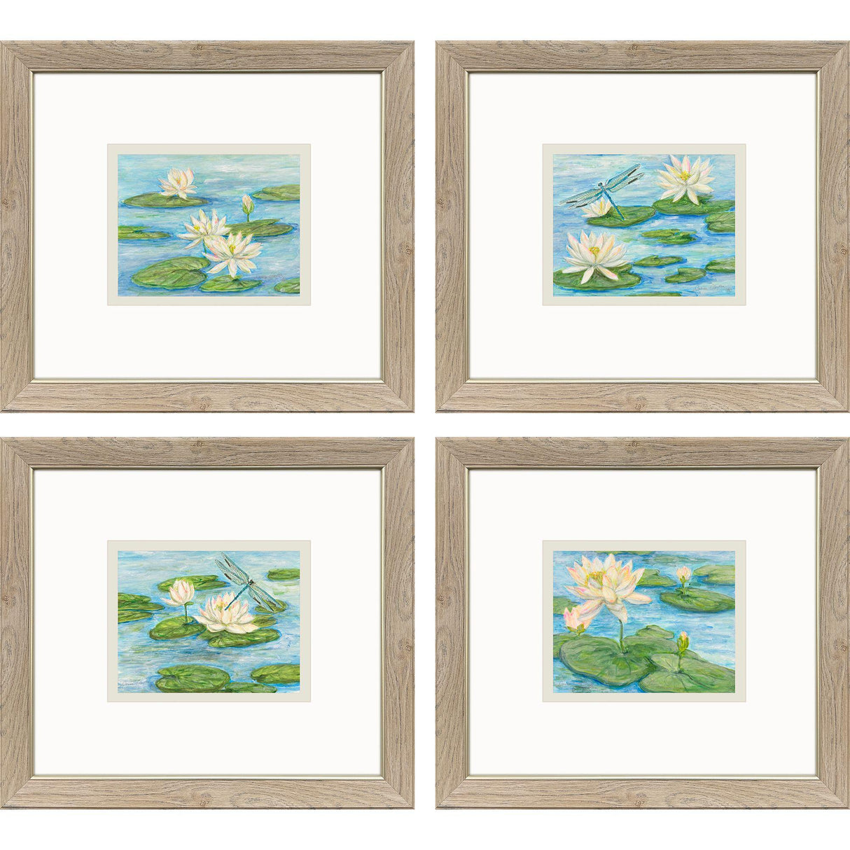 Paragon Serenity in Bloom S/4 Blue 18 X 20 X 1 Wall Art