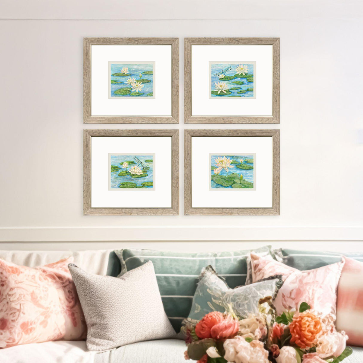 Paragon Serenity in Bloom S/4 Blue 18 X 20 X 1 Wall Art