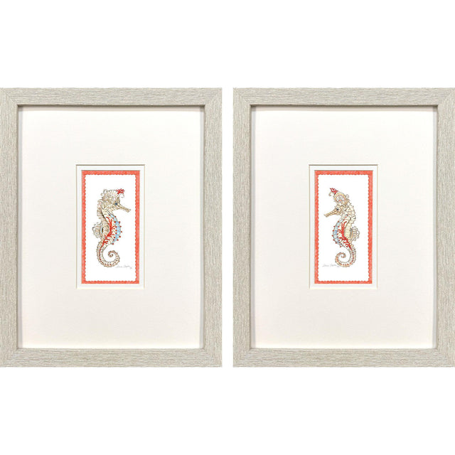 Paragon Dreamy Seahorse S/2 Orange 14 X 11 X 1 Wall Art