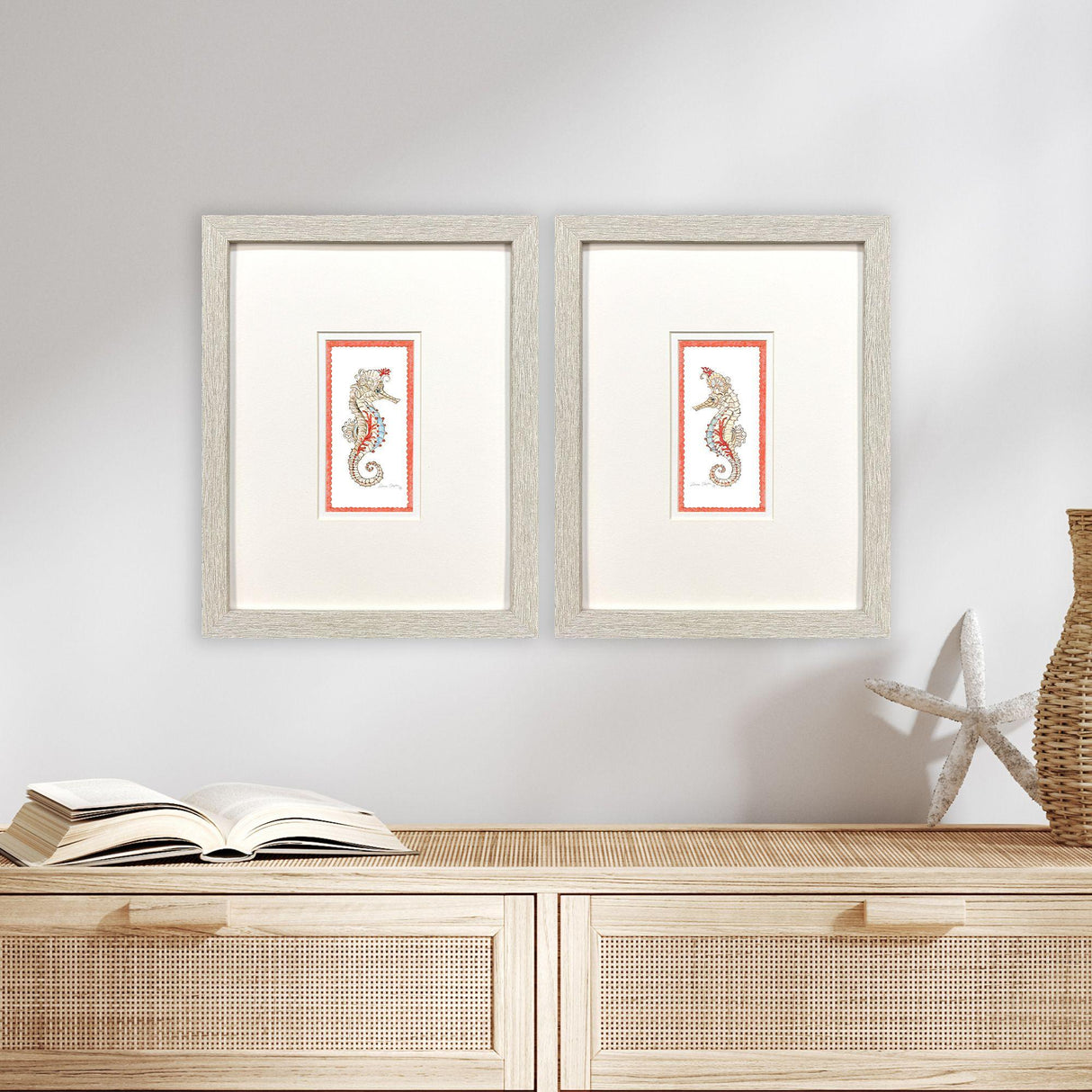 Paragon Dreamy Seahorse S/2 Orange 14 X 11 X 1 Wall Art