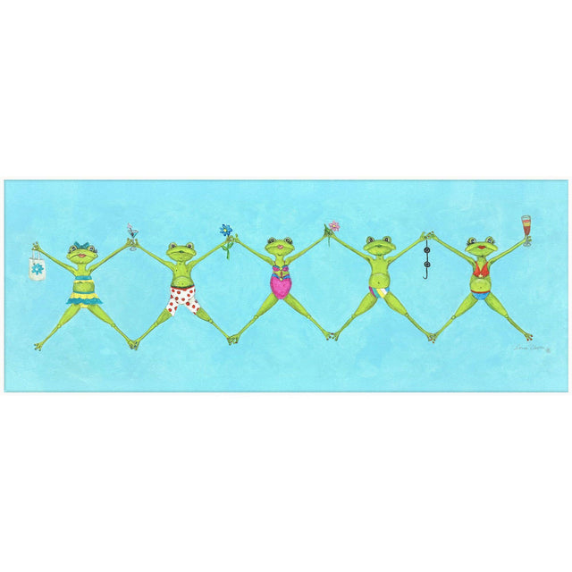 Paragon Froggy Beach Party Blue 13 X 35 X 3 Wall Art