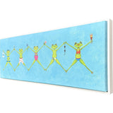 Paragon Froggy Beach Party Blue 13 X 35 X 3 Wall Art