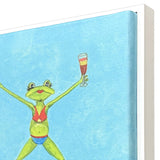 Paragon Froggy Beach Party Blue 13 X 35 X 3 Wall Art