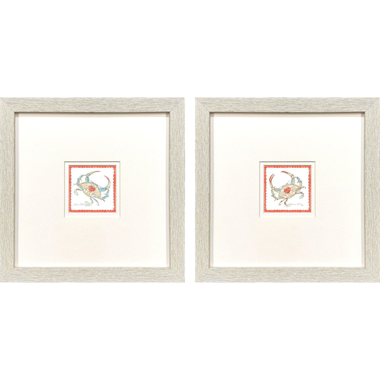 Paragon Dreamy Crab S/2 Orange 11 X 11 X 1 Wall Art
