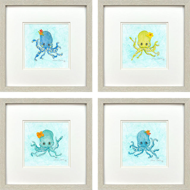 Paragon Baby Octopus S/4 Blue 15 X 15 X 1 Wall Art