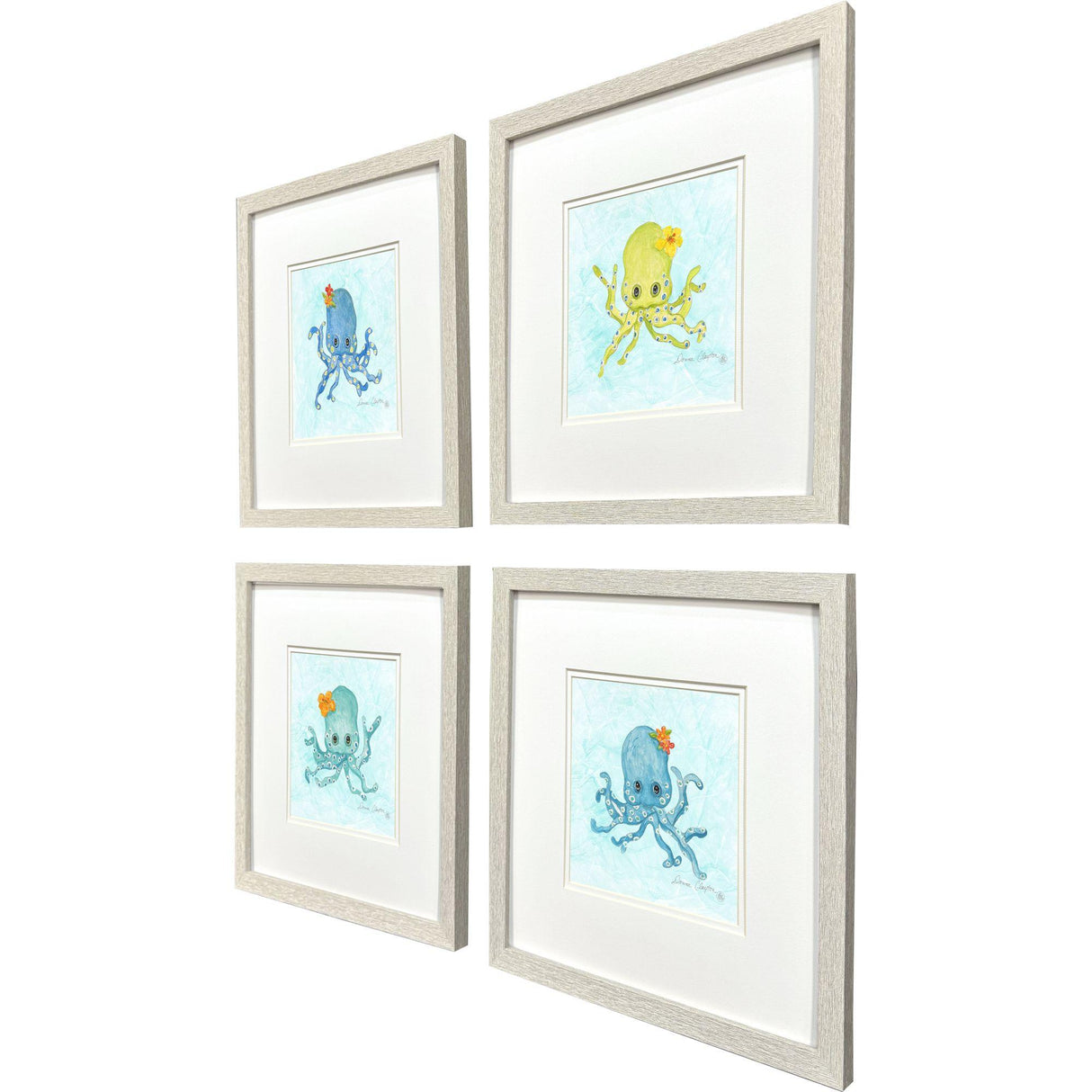 Paragon Baby Octopus S/4 Blue 15 X 15 X 1 Wall Art