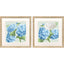 Paragon Hydrangeas on Plaid S/2 Blue 27 X 27 X 1 Wall Art