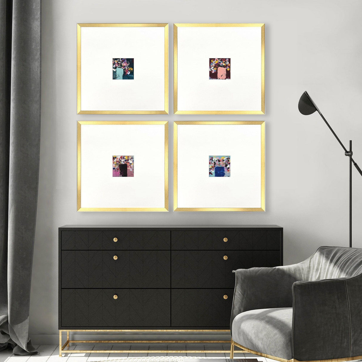 Paragon Floral Emotions S/4 Blue 24 X 24 X 2 Wall Art