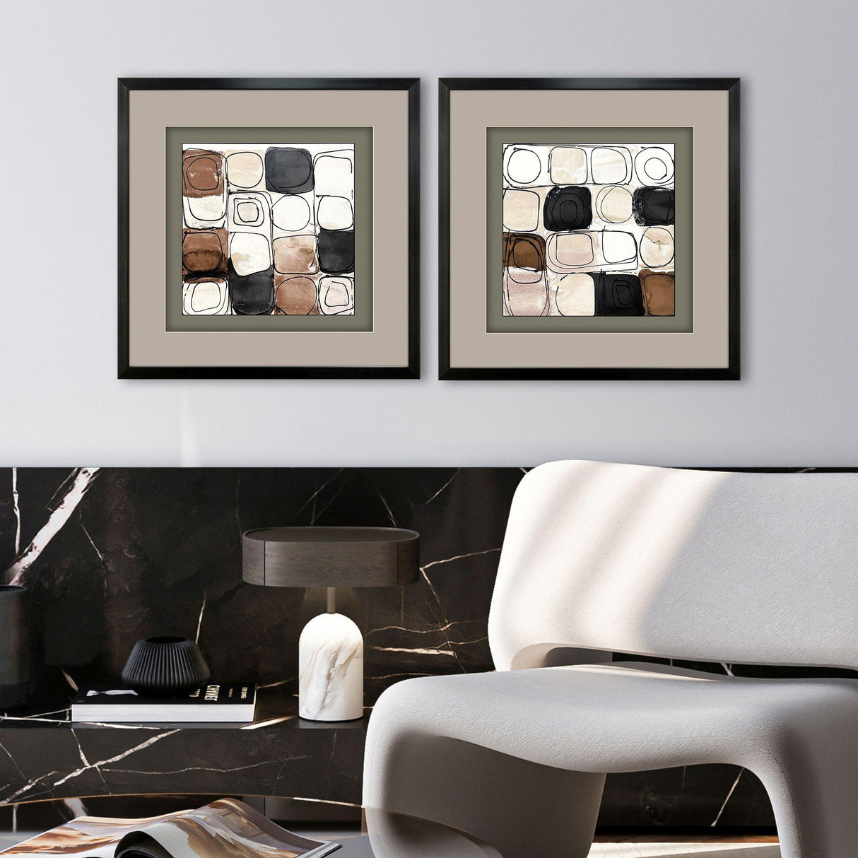 Paragon Circular Square S/2 Brown 27 X 27 X 2 Wall Art