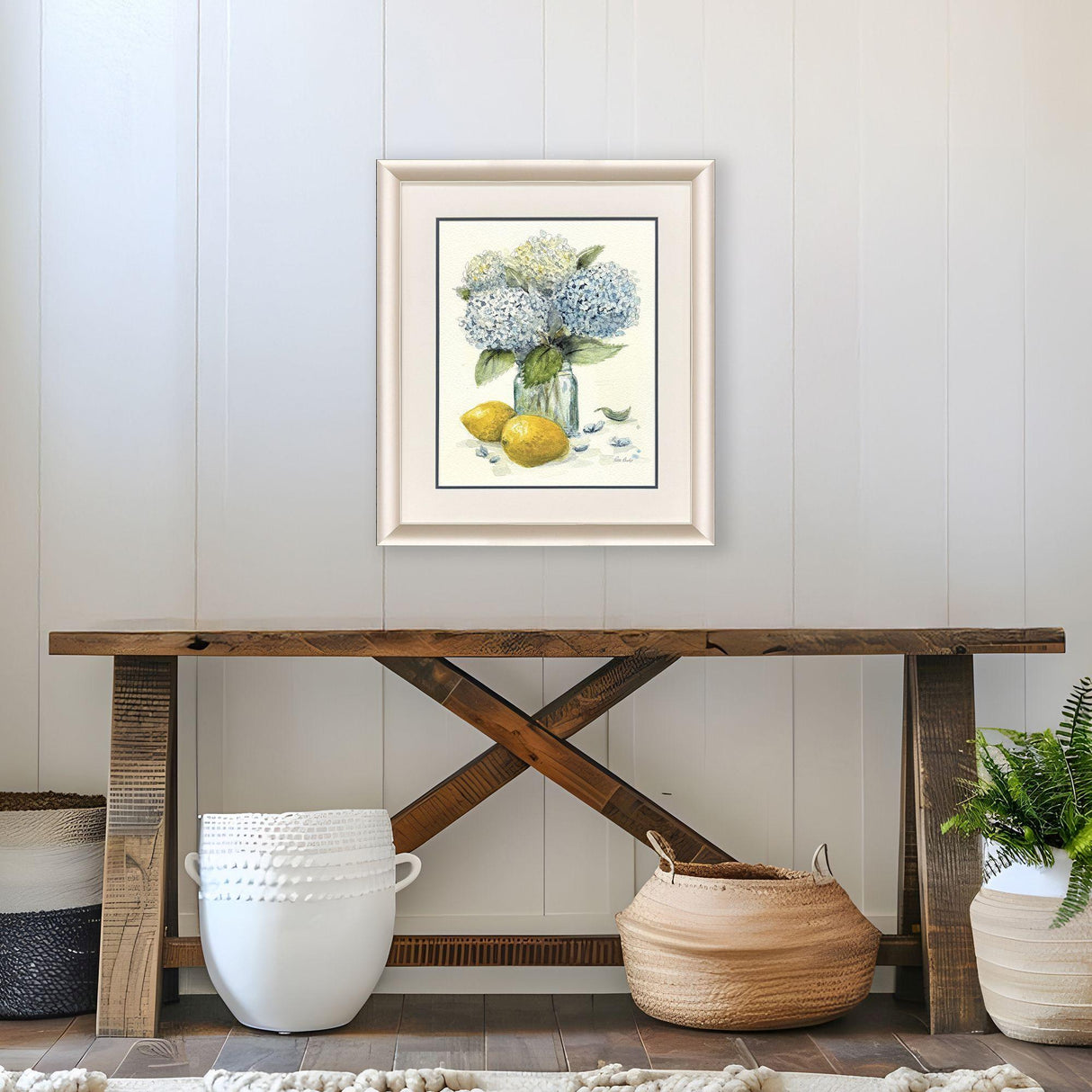 Paragon Hydrangea Lemons 1 Blue 28 X 24 X 2 Wall Art