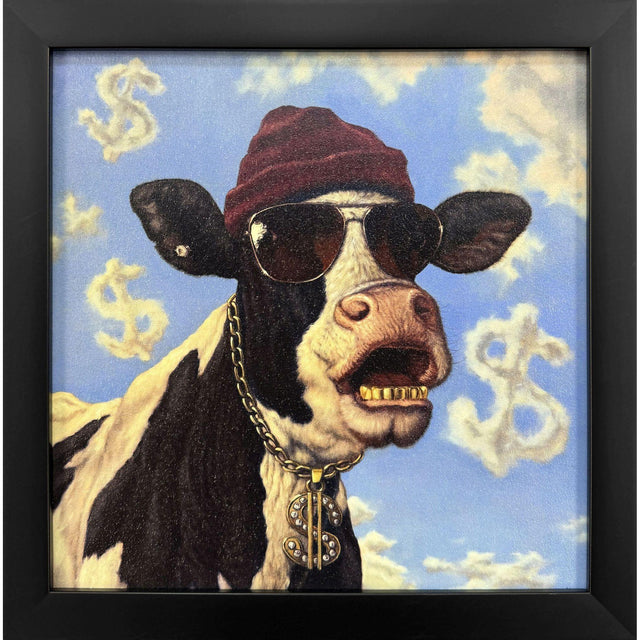Paragon Cash Cow Blue 11 X 11 X 2 Wall Art