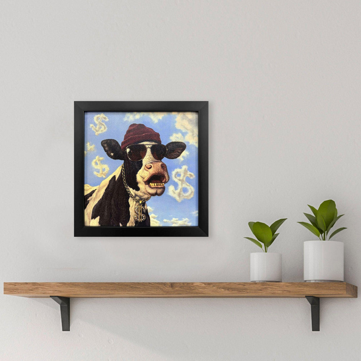 Paragon Cash Cow Blue 11 X 11 X 2 Wall Art