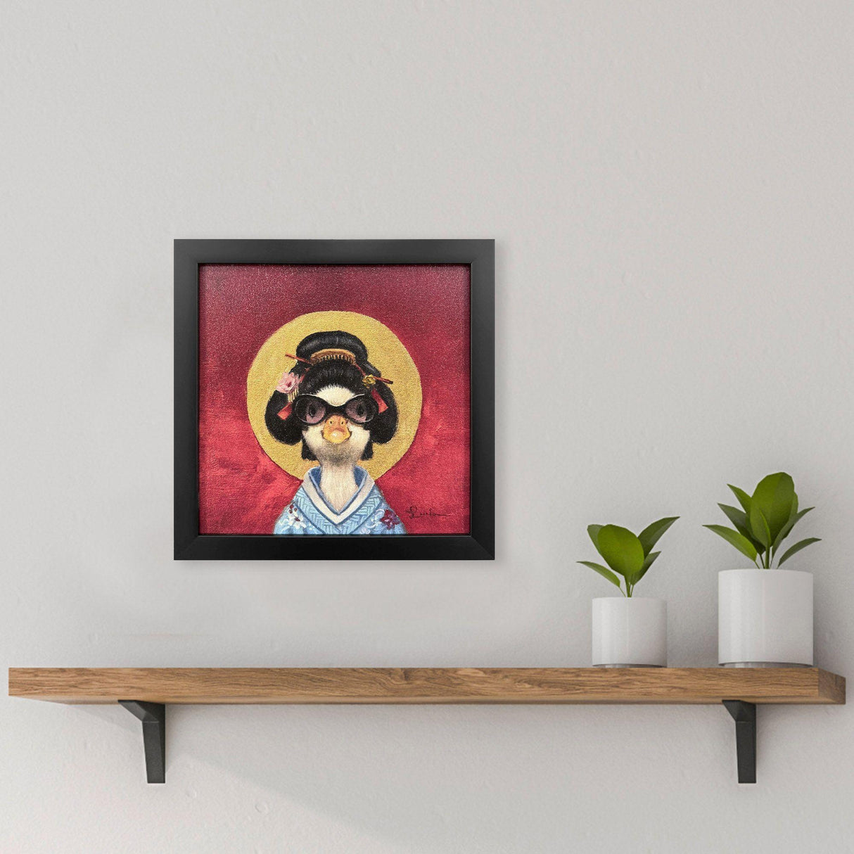 Paragon Geisha Duck Red 11 X 11 X 2 Wall Art