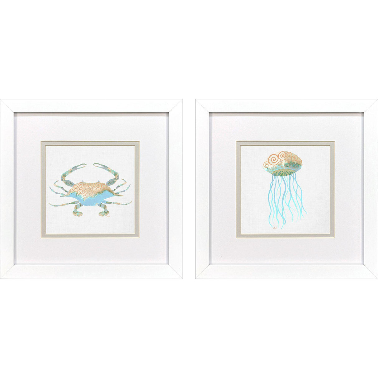 Paragon Sea Creatures II S/2 Blue 11 X 11 X 2 Wall Art