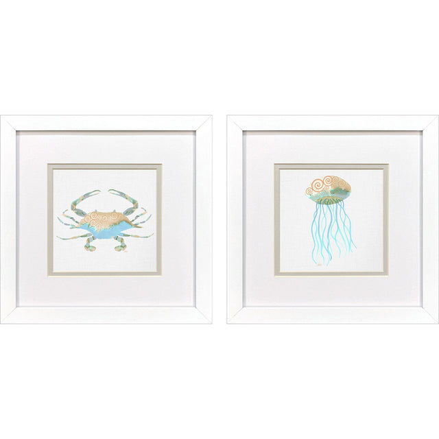 Paragon Sea Creatures II S/2 Blue 11 X 11 X 2 Wall Art