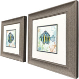 Paragon Striped Tropical Fish S/2 Blue 13 X 13 X 1 Wall Art