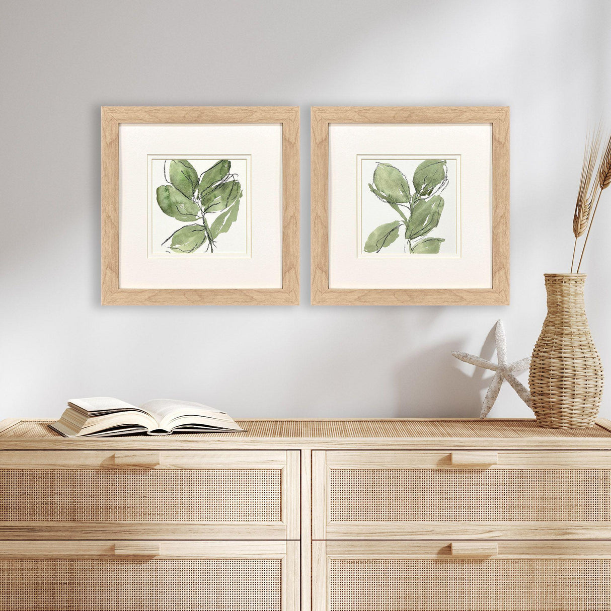 Paragon Summer Leaves S/2 Green 12 X 12 X 1 Wall Art