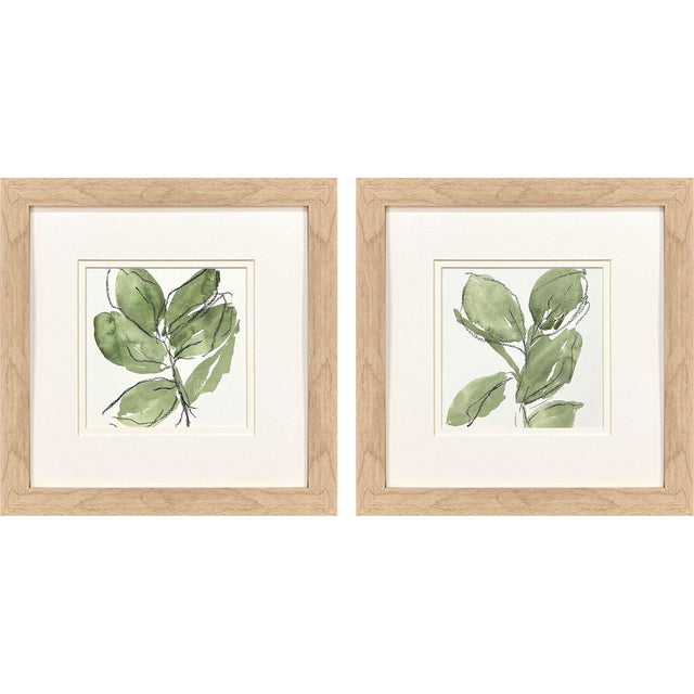 Paragon Summer Leaves S/2 Green 12 X 12 X 1 Wall Art