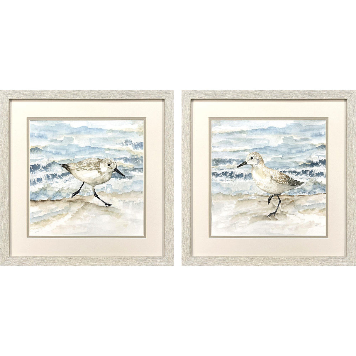 Paragon Beach Sandpipers S/2 Blue 17 X 17 X 1 Wall Art