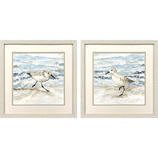 Paragon Beach Sandpipers S/2 Blue 17 X 17 X 1 Wall Art