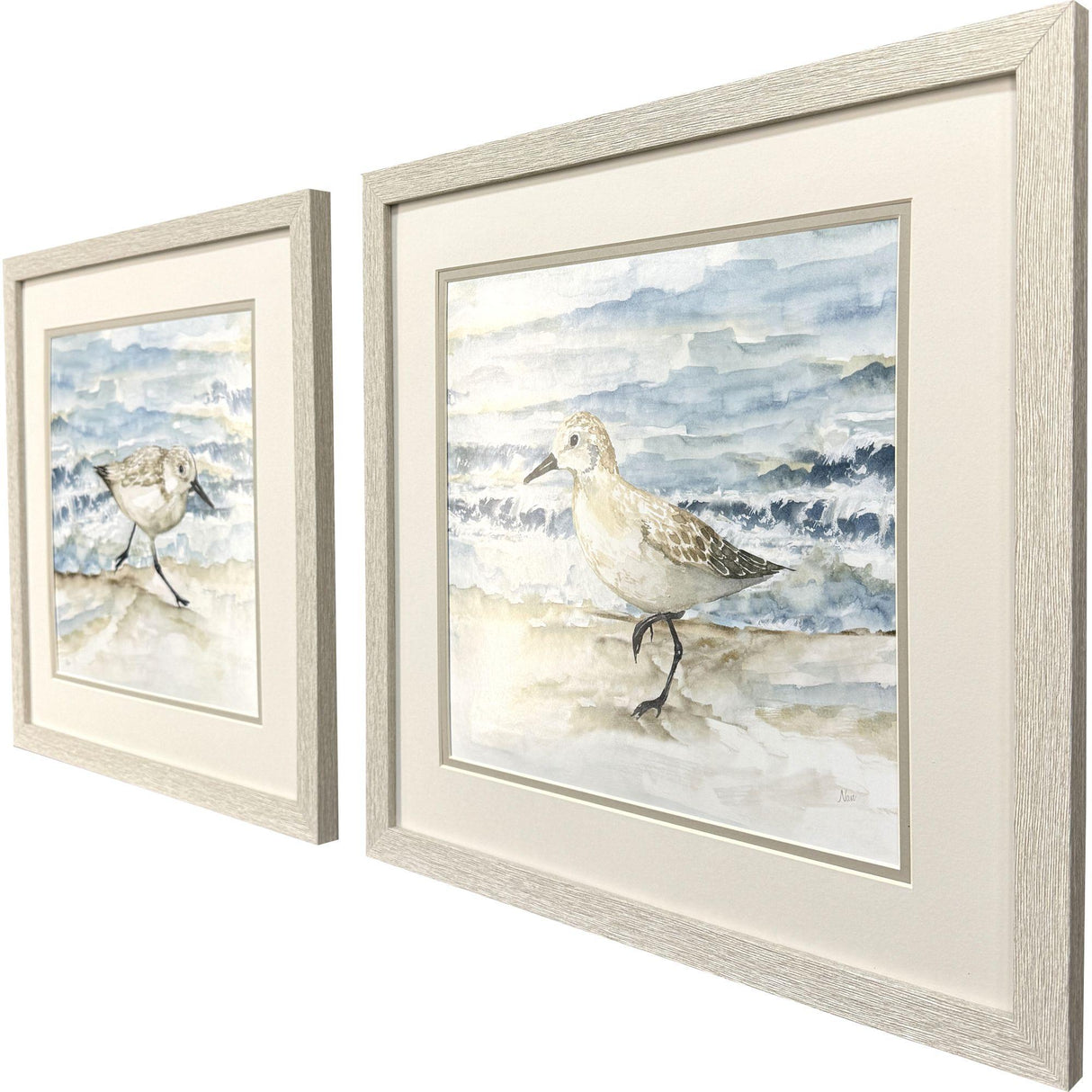 Paragon Beach Sandpipers S/2 Blue 17 X 17 X 1 Wall Art