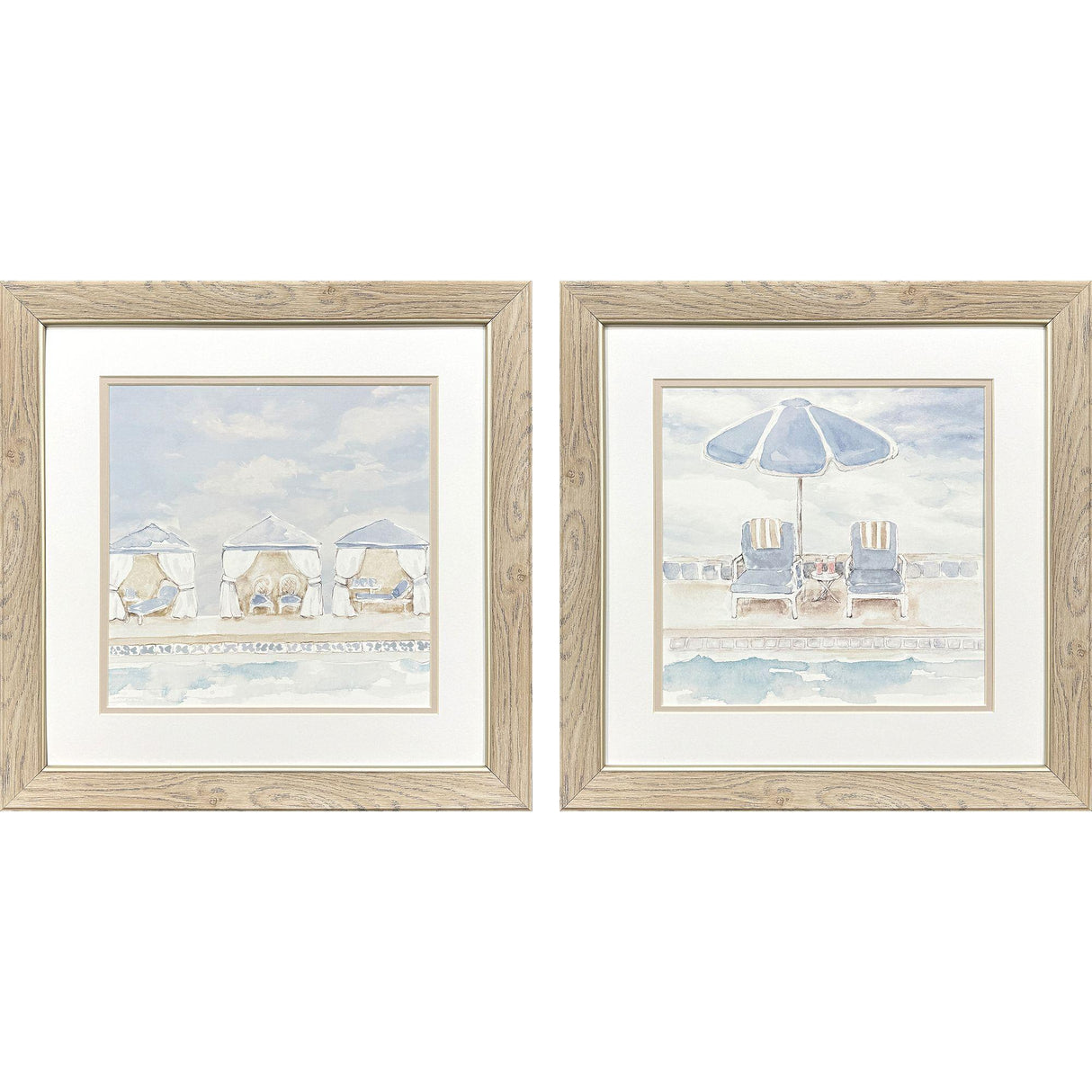 Paragon Peaceful Poolside S/2 Blue 19 X 19 X 1 Wall Art