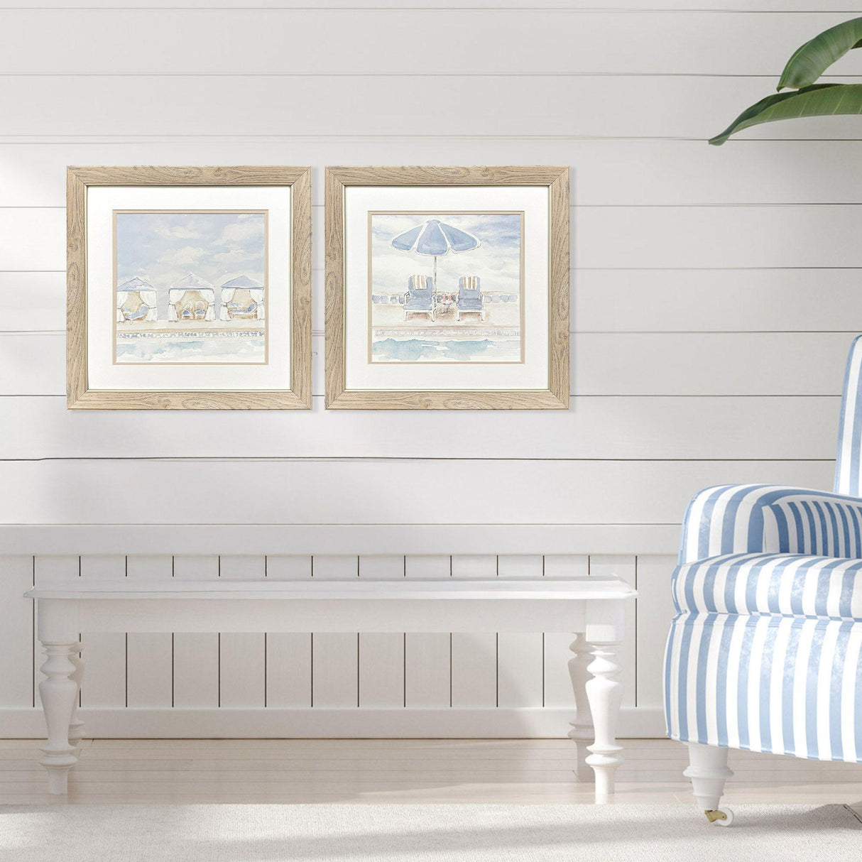 Paragon Peaceful Poolside S/2 Blue 19 X 19 X 1 Wall Art