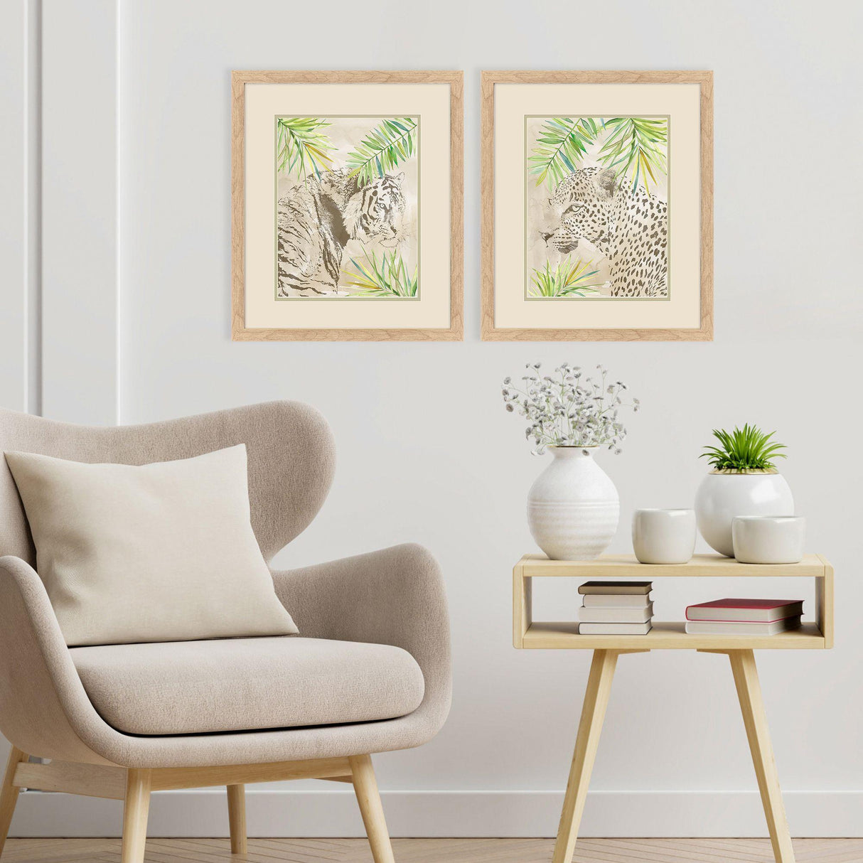 Paragon Boho Jungle Cat S/2 Brown 21 X 18 X 1 Wall Art