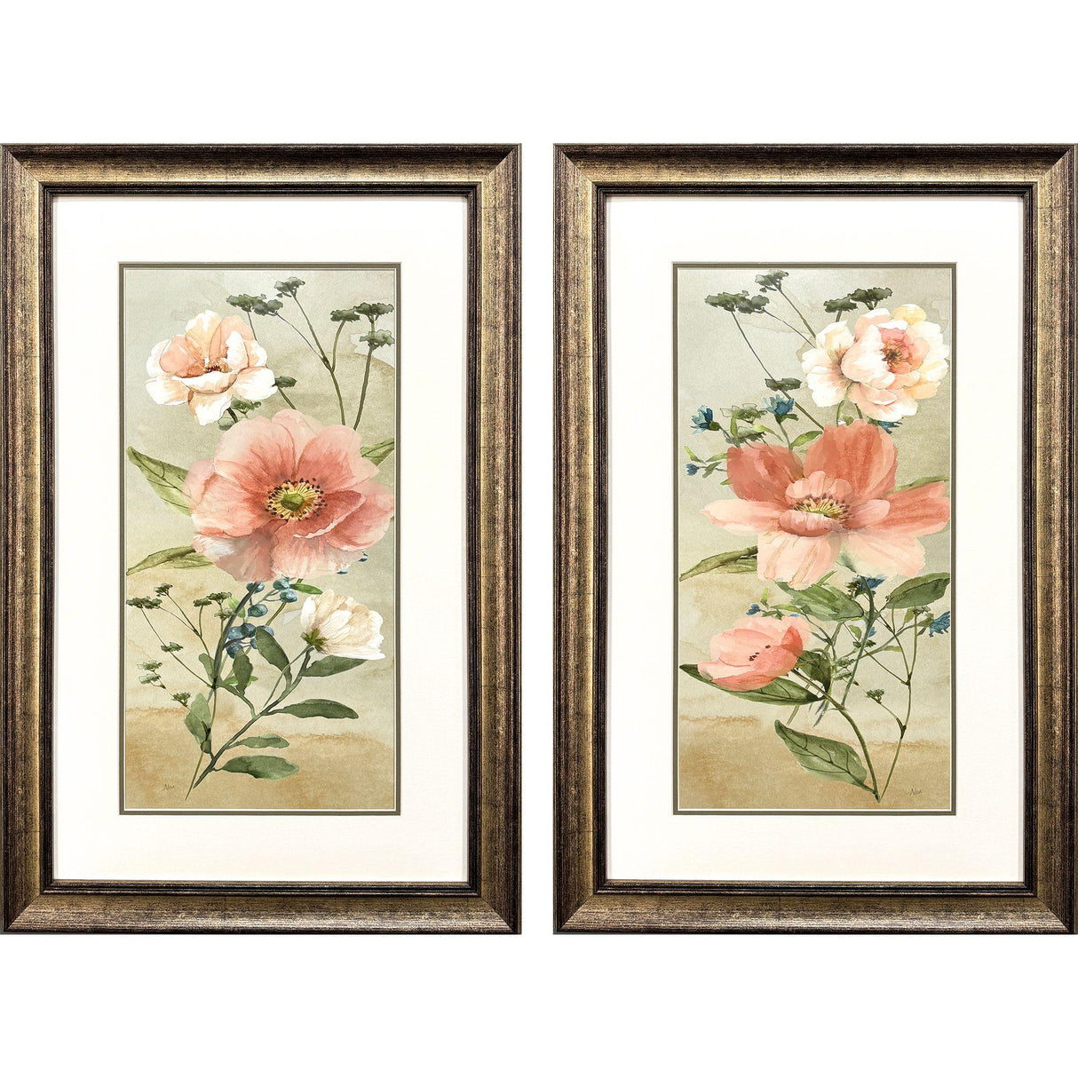 Paragon Antique Floral S/2 Pink 34 X 22 X 2 Wall Art