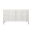 Worlds Away Four Drawer Chest With Fluted Detail In Matte White Lacquer