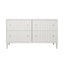 Worlds Away Four Drawer Chest With Fluted Detail In Matte White Lacquer