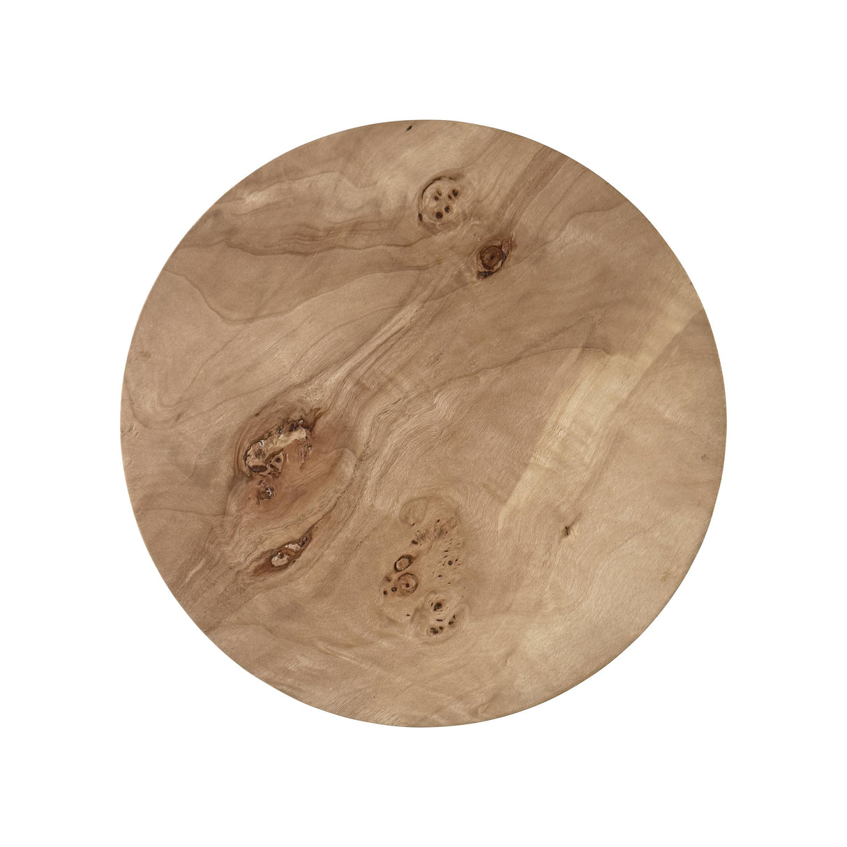 Worlds Away Hourglass Brass Base Side Table With Round Burl Wood Top