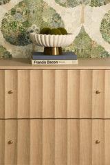 Worlds Away Four Drawer Chest With Fluted Detail In Cerused Oak