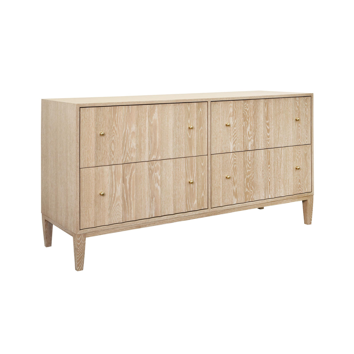 Worlds Away Four Drawer Chest With Fluted Detail In Cerused Oak