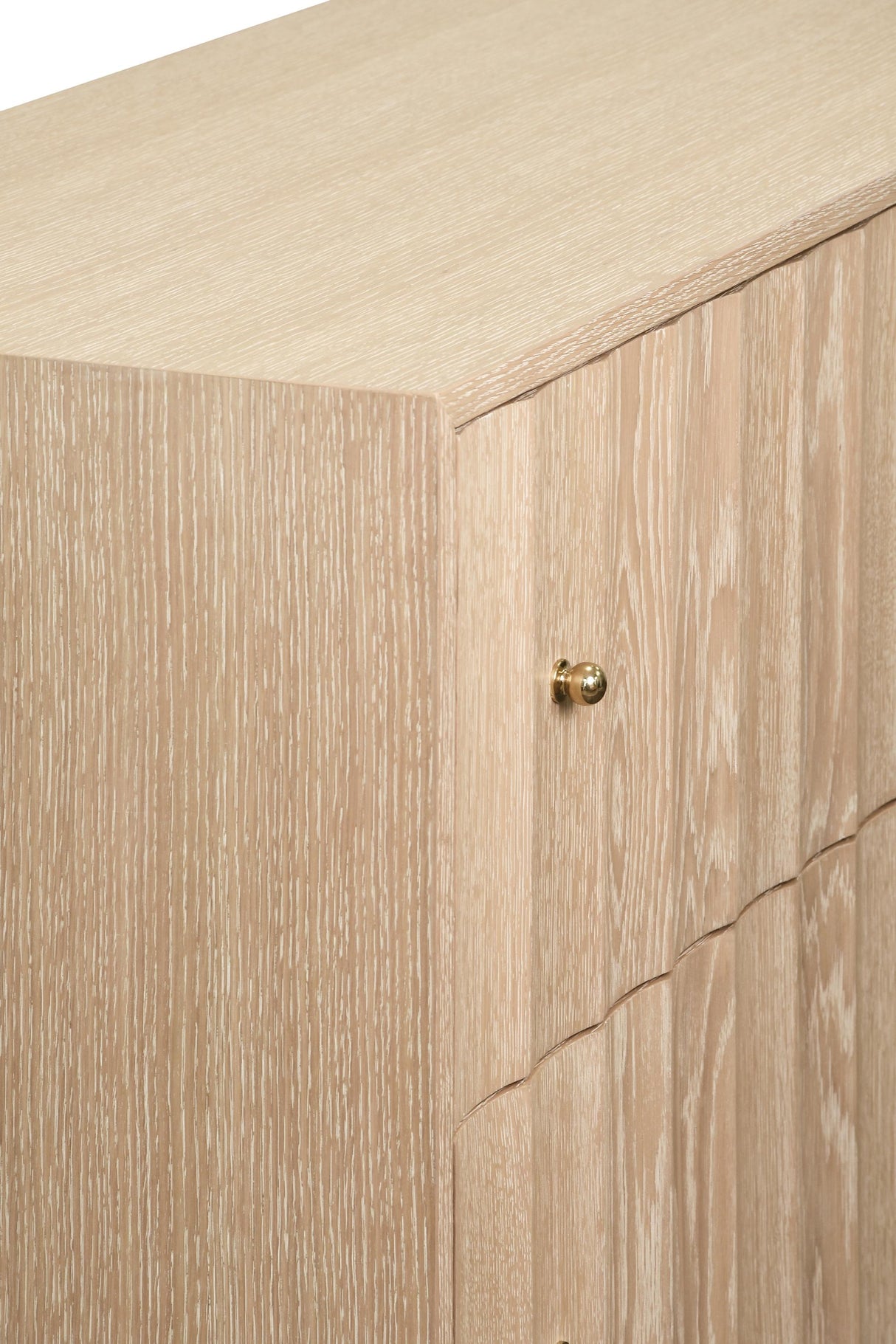 Worlds Away Four Drawer Chest With Fluted Detail In Cerused Oak