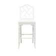 Worlds Away Chippendale Style Bamboo Counter Stool In White Lacquer