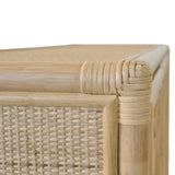 Worlds Away Three Door Decorative Mirror Front Buffet In Natural Rattan