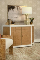 Worlds Away Square Arm Wooden Accent Chair In Burl Wood With Performance White Linen Upholstery