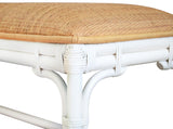 Worlds Away Bench With Natural Rattan Cushion Top And Rattan Base In Painted White