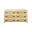Worlds Away Six Drawer Chest With Matte White Lacquer Frame And Natural Grasscloth Drawer Fronts