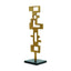 Worlds Away Brutalist Metal Scuplture With Black Marble Base