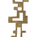 Worlds Away Brutalist Metal Scuplture With Black Marble Base